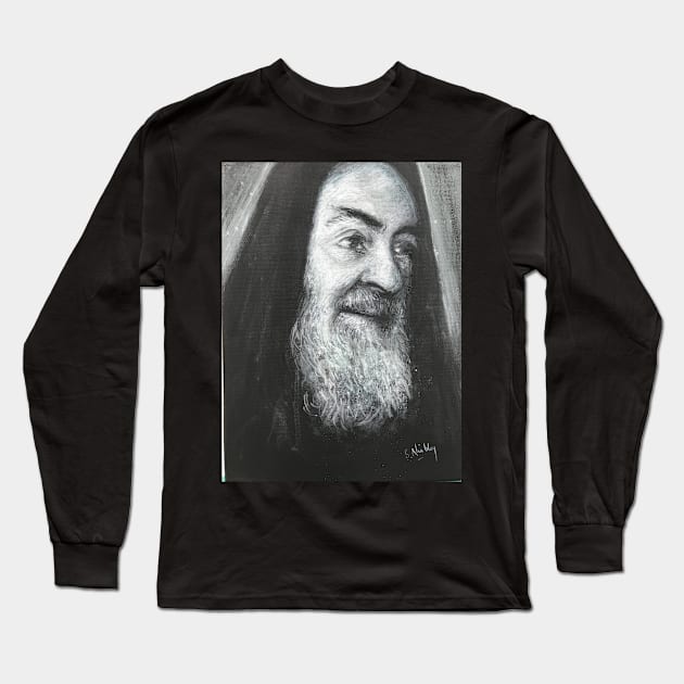 Padre Pio, The Holy One Long Sleeve T-Shirt by artdesrapides